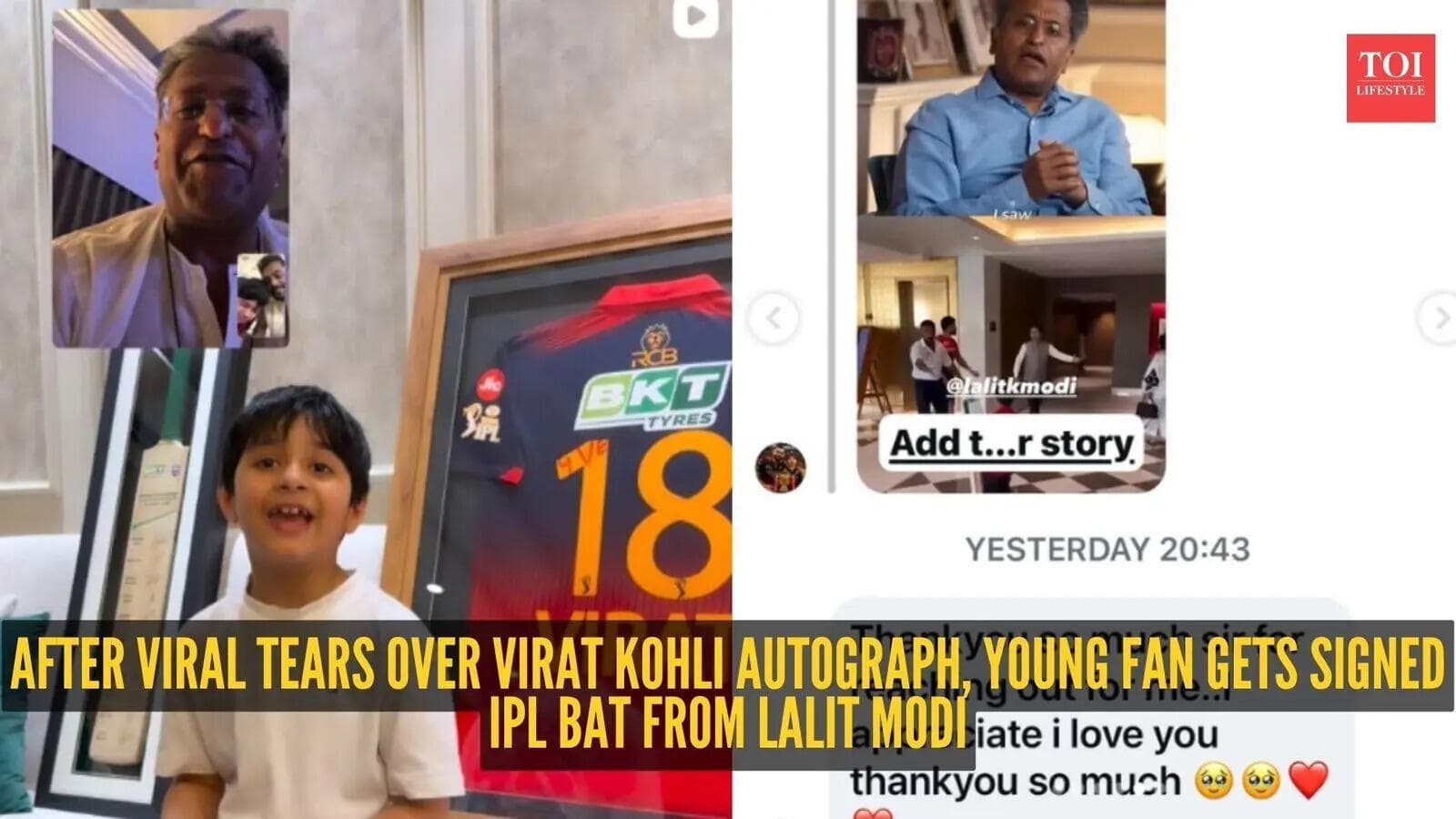 Lalit Modi finds boy who broke down after missing Virat Kohli autograph, promises signed IPL bat